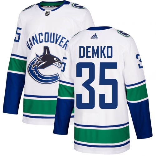 Adidas Vancouver Canucks #35 Thatcher Demko White Road Authentic Stitched Youth NHL Jersey